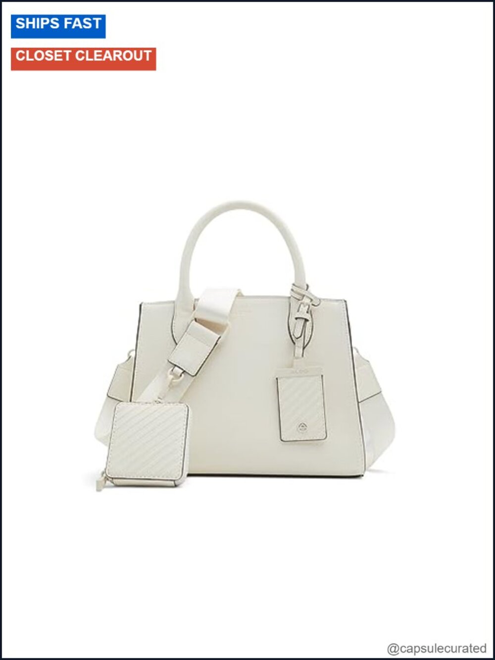 ALDO Satchel Bag - Spacious Medium Handbag with Zipper Closure, Adjustable